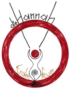 a logo with a red circle