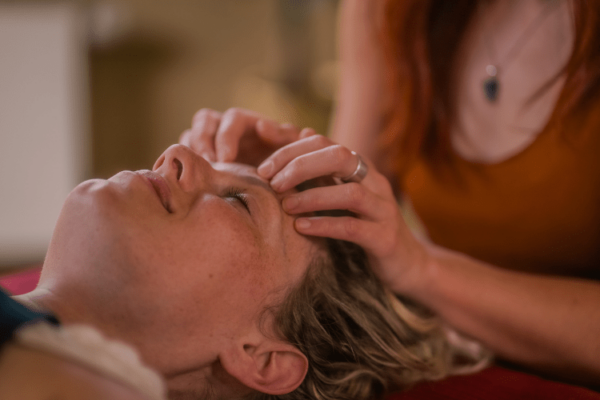 a woman receiving a massage